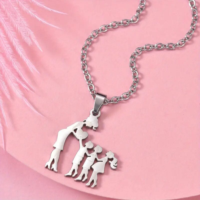 Stainless Steel Heartfelt Mother-Daughter-Son Necklace Necklaces 2 Boys 1 Girl - DailySale