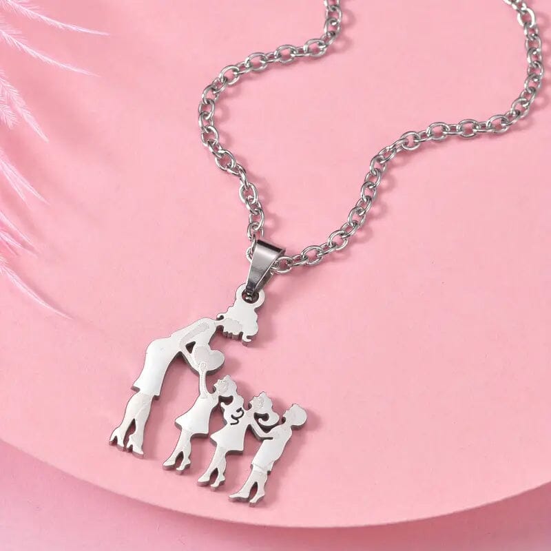 Stainless Steel Heartfelt Mother-Daughter-Son Necklace Necklaces 2 Girls 1 Boy - DailySale