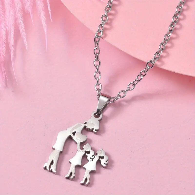 Stainless Steel Heartfelt Mother-Daughter-Son Necklace Necklaces 2 Girls - DailySale