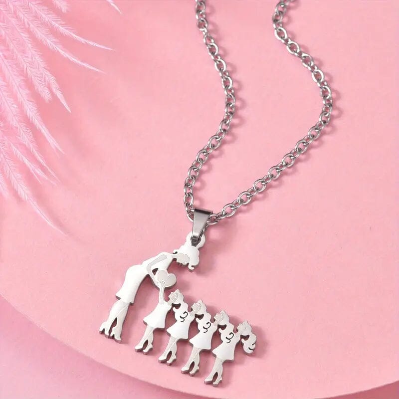 Stainless Steel Heartfelt Mother-Daughter-Son Necklace Necklaces 4 Girls - DailySale