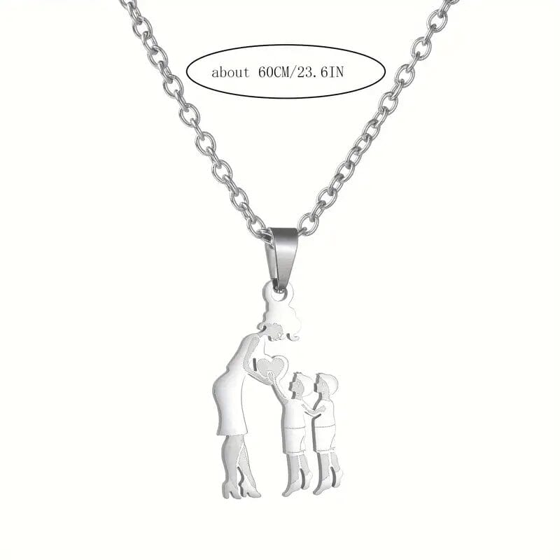 Stainless Steel Heartfelt Mother-Daughter-Son Necklace Necklaces - DailySale