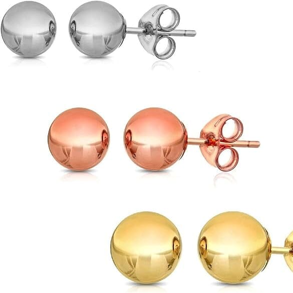 Stainless Steel Hypoallergenic Ball Shaped Stud Earrings Earrings - DailySale