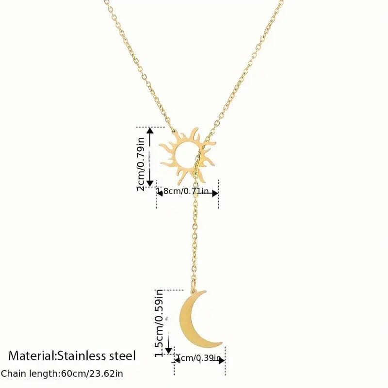 Stainless Steel Sun Totem and Moon Necklace Necklaces - DailySale