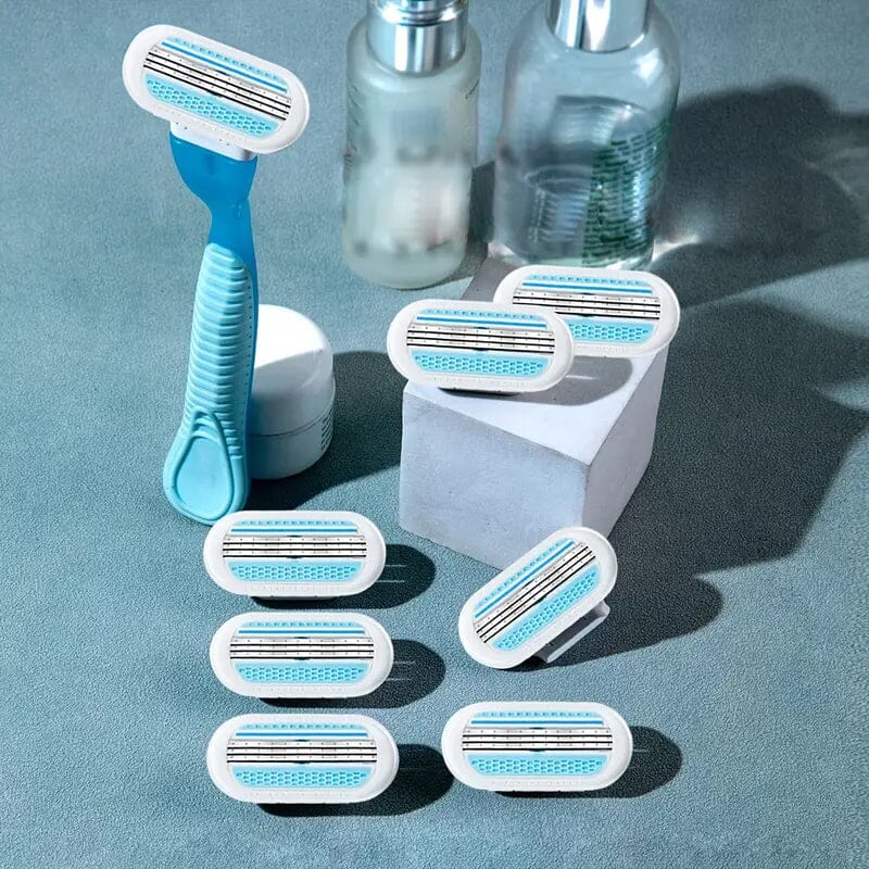 Stainless Steel Women's Hair Razor with 8 Replacement Blades Beauty & Personal Care - DailySale