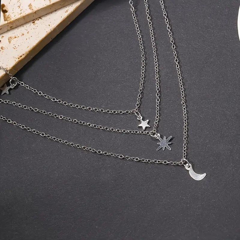 Star Moon Multi-layer Pendant Necklace Necklaces - DailySale