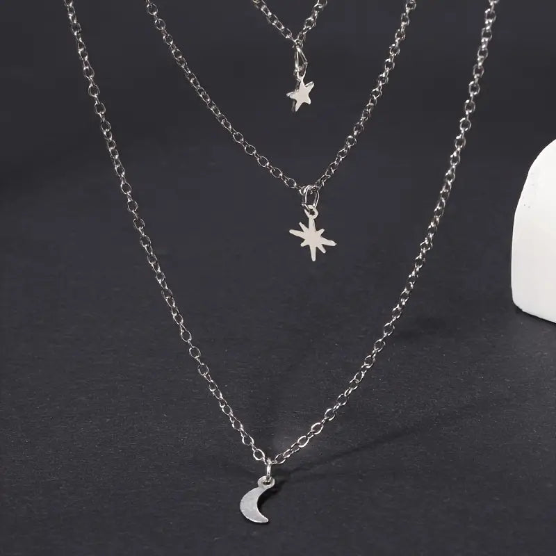 Star Moon Multi-layer Pendant Necklace Necklaces - DailySale