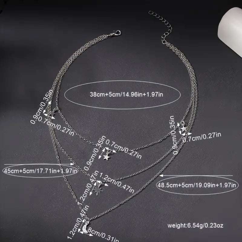 Star Moon Multi-layer Pendant Necklace Necklaces - DailySale