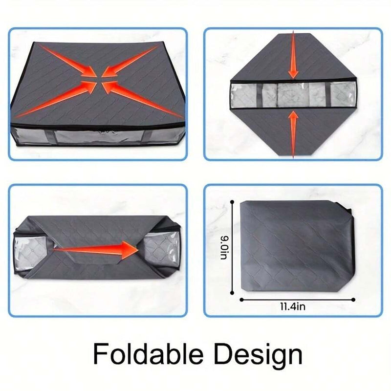 The bag folding flat for storage when empty