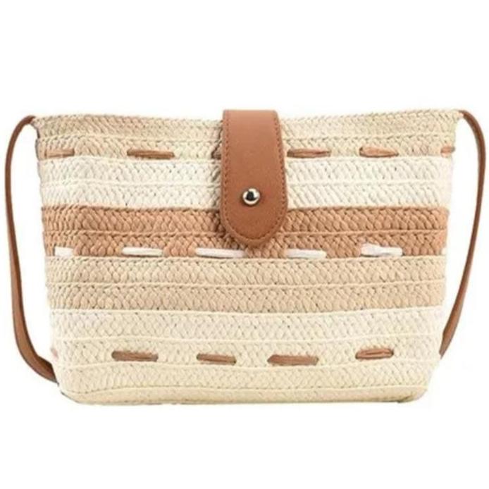 Straw Crossbody Bag – Hand Woven Shoulder Clutch Bag – Striped Bags & Travel - DailySale