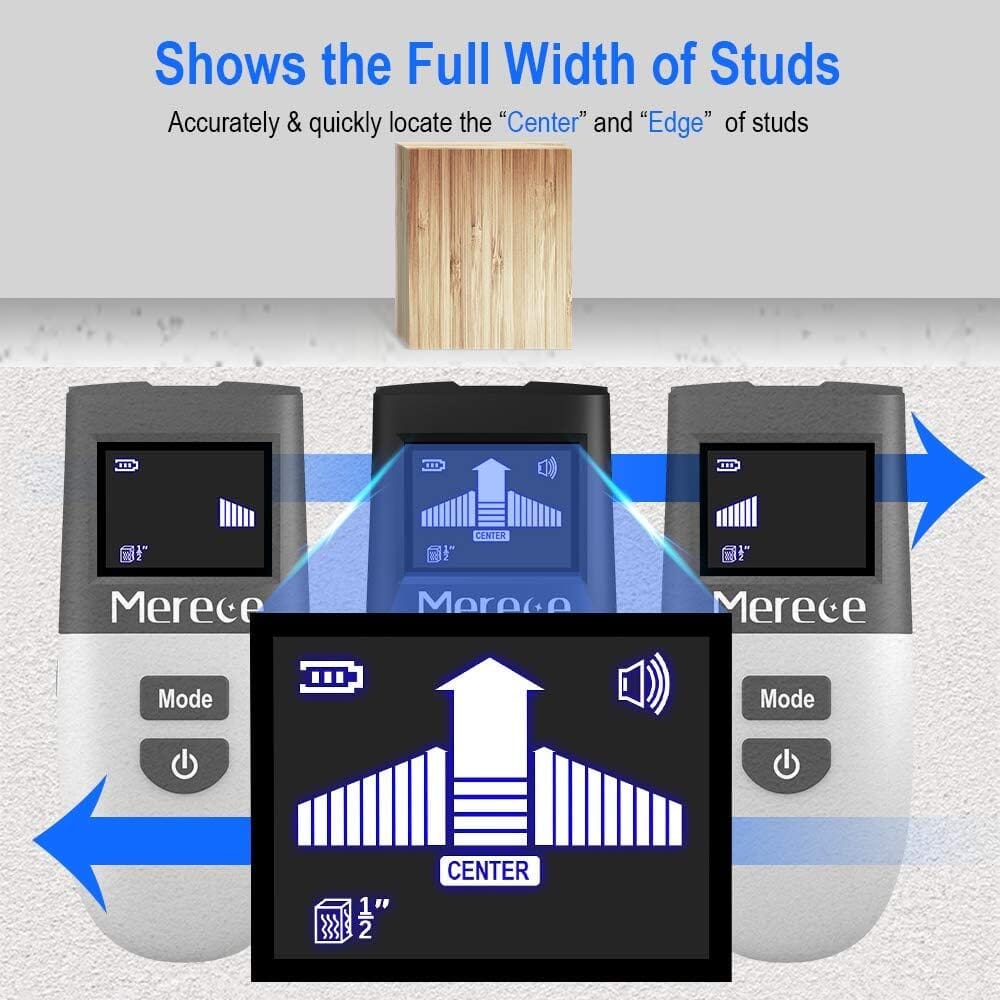 Stud Finder Wall Scanner – 5 in 1 Stud Sensor – Center Finding with LCD Display – with 9-Volt Battery Home Improvement - DailySale