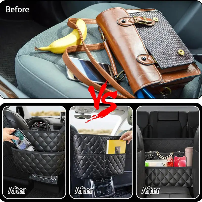 Stylish PU Leather Handbag Car-Mounted Storage Bag Automotive - DailySale