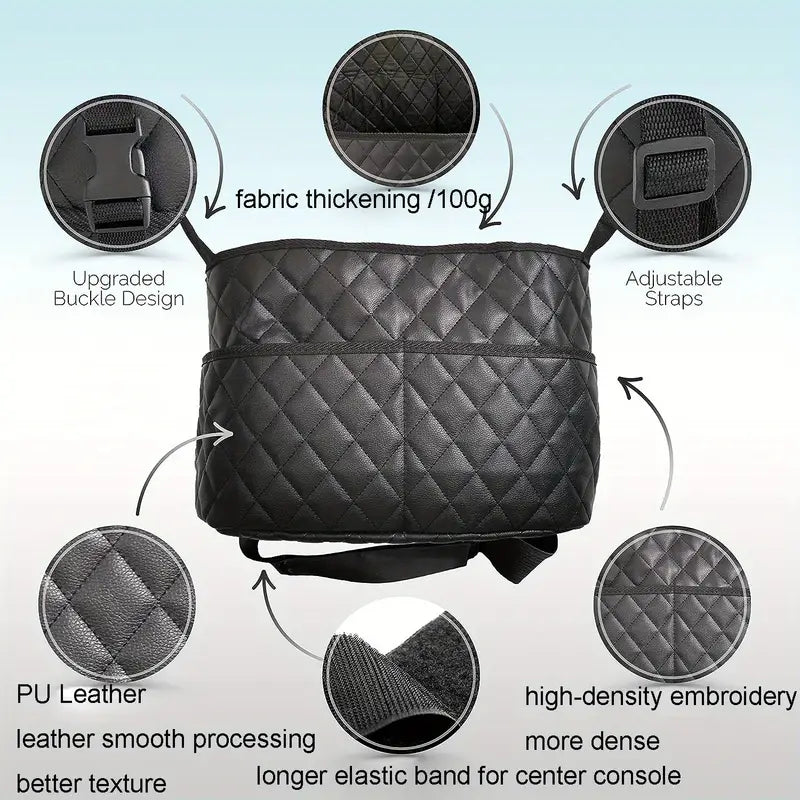 Stylish PU Leather Handbag Car-Mounted Storage Bag Automotive - DailySale