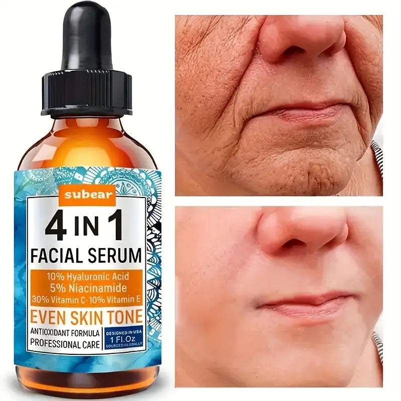 Subear 4-In-1 Facial Serum - Hydrates, Repairs, and Rejuvenates Skin with Hyaluronic Acid, Niacinamide, and Vitamin C Beauty & Personal Care - DailySale