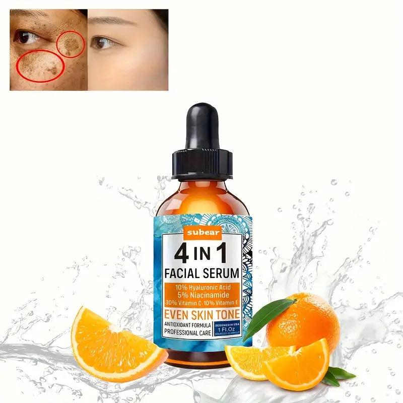 Subear 4-In-1 Facial Serum - Hydrates, Repairs, and Rejuvenates Skin with Hyaluronic Acid, Niacinamide, and Vitamin C Beauty & Personal Care - DailySale