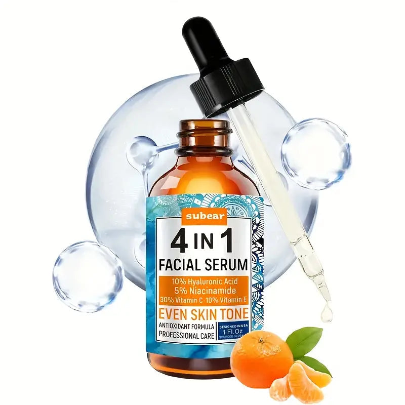 Subear 4-In-1 Facial Serum - Hydrates, Repairs, and Rejuvenates Skin with Hyaluronic Acid, Niacinamide, and Vitamin C Beauty & Personal Care - DailySale