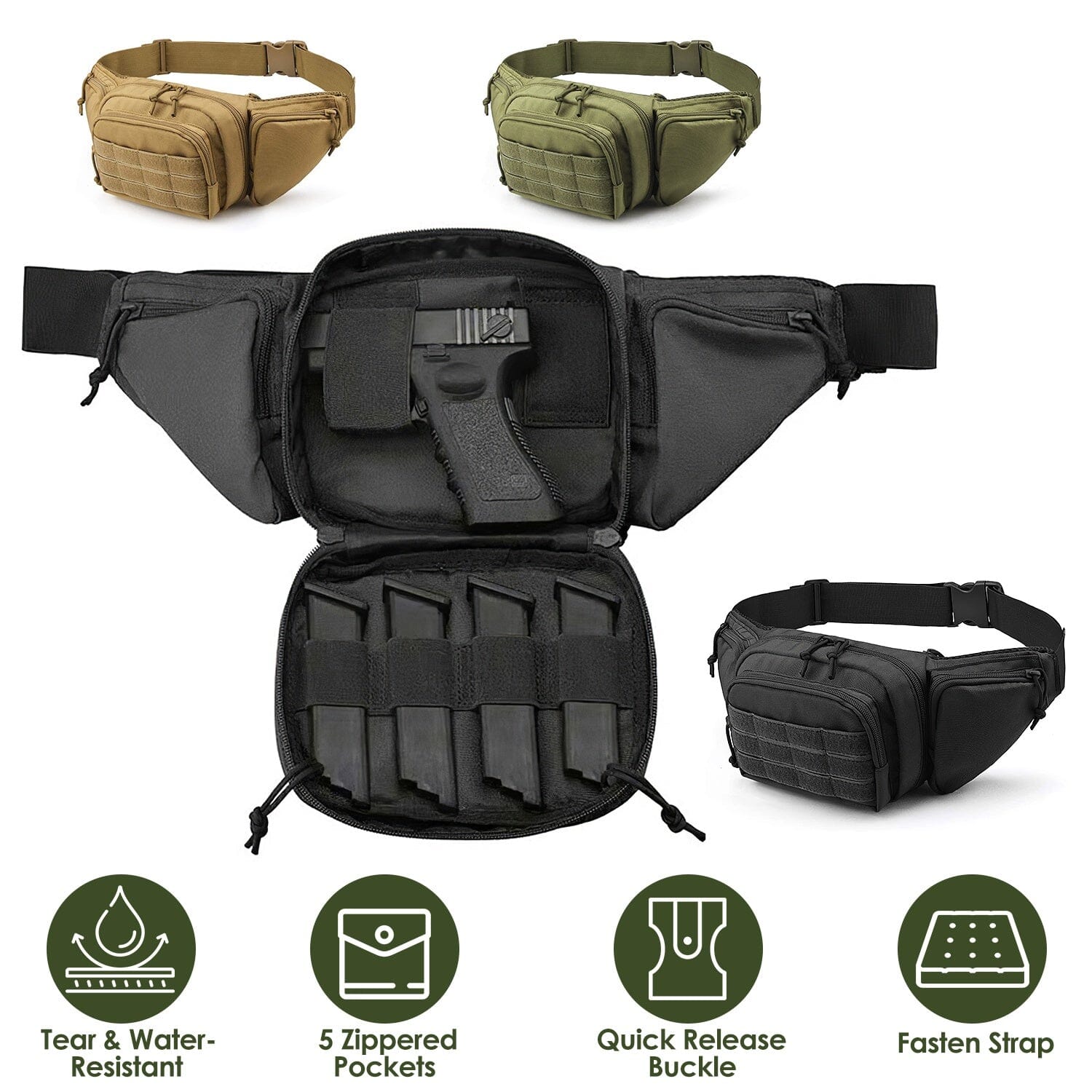 Tactical Fanny Pack Concealed Carry Bag for Men Bags & Travel - DailySale