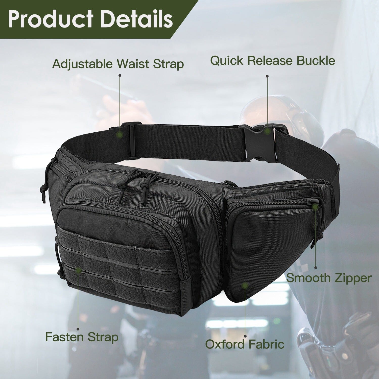 Tactical Fanny Pack Concealed Carry Bag for Men Bags & Travel - DailySale