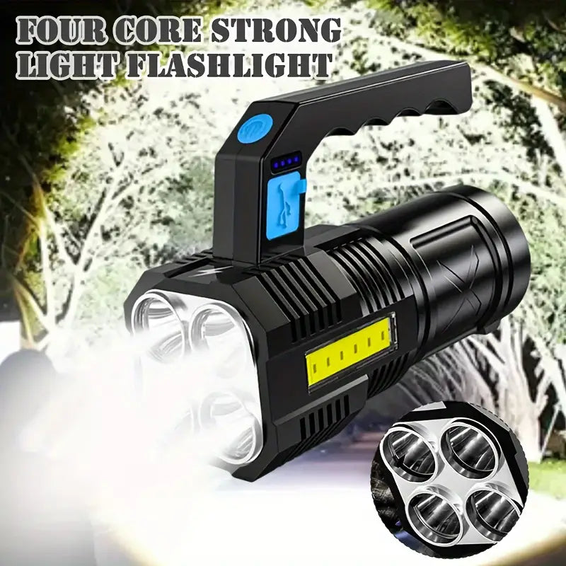 Tactical LED Flashlight, 800mAh Rechargeable Via USB, High-Power LED Light With 4-Mode Output Outdoor Lighting - DailySale