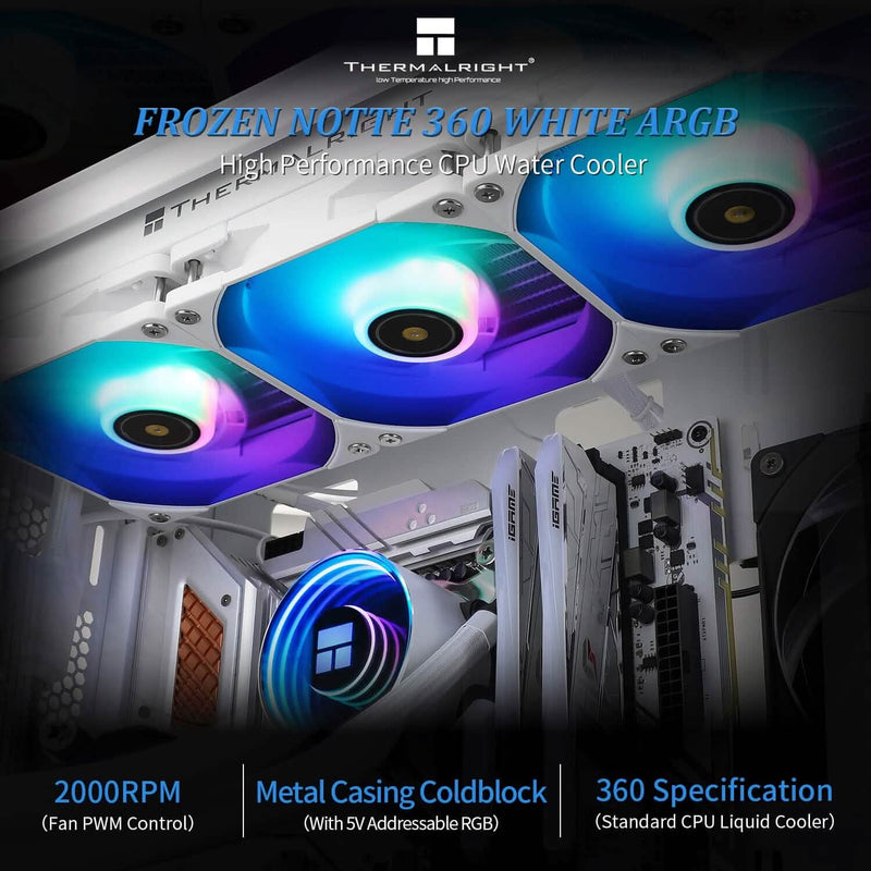 Thermalright Frozen Vision 360 ARGB White V2 - Azoth Gaming Thermalright Frozen Vision 360 ARGB White V2 - Azoth Gaming