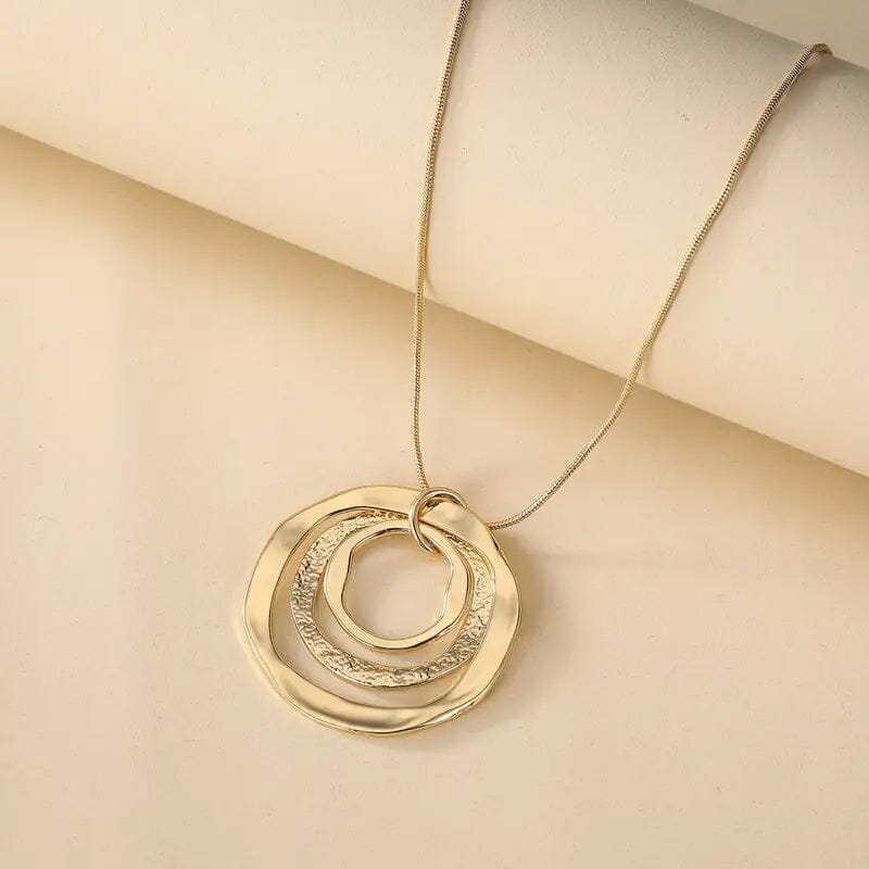 Three Rings Design Pendant Necklace Necklaces Gold - DailySale