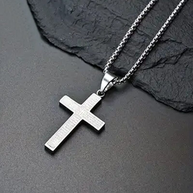 Titanium Steel Cross Pendant Necklace Necklaces Silver - DailySale