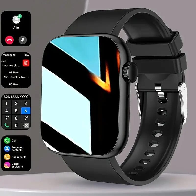 Touch Screen Dual Band Smartwatch Smart Watches Black - DailySale