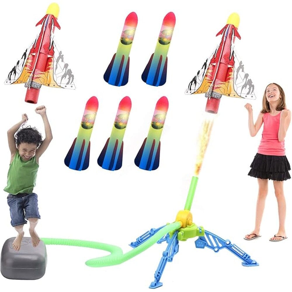 Toy Rocket Launcher 5 LED Foam Rockets + 1 Airplane Toys & Games - DailySale