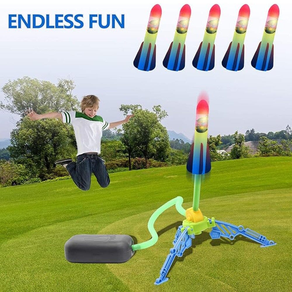 Toy Rocket Launcher 5 LED Foam Rockets + 1 Airplane Toys & Games - DailySale