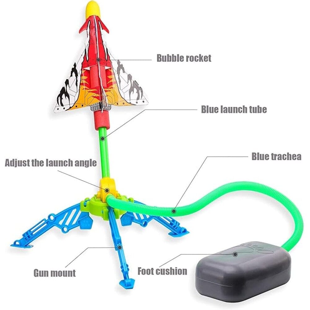 Toy Rocket Launcher 5 LED Foam Rockets + 1 Airplane Toys & Games - DailySale