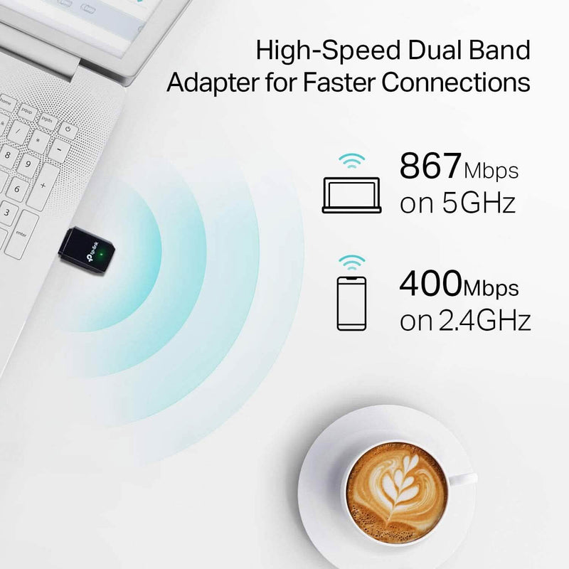 TP-Link AC1300 USB WiFi Adapter(Archer T3U)- 2.4G/5G Dual Band Wireless Network Adapte Computer Accessories - DailySale
