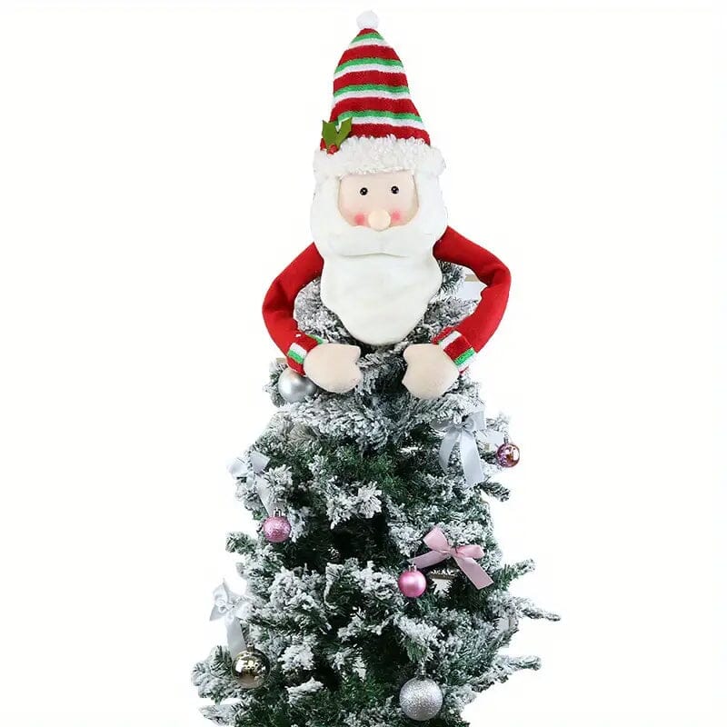 Traditional Wool Festive Christmas Tree Top Star and Snowman Decoration Holiday Decor & Apparel A - DailySale