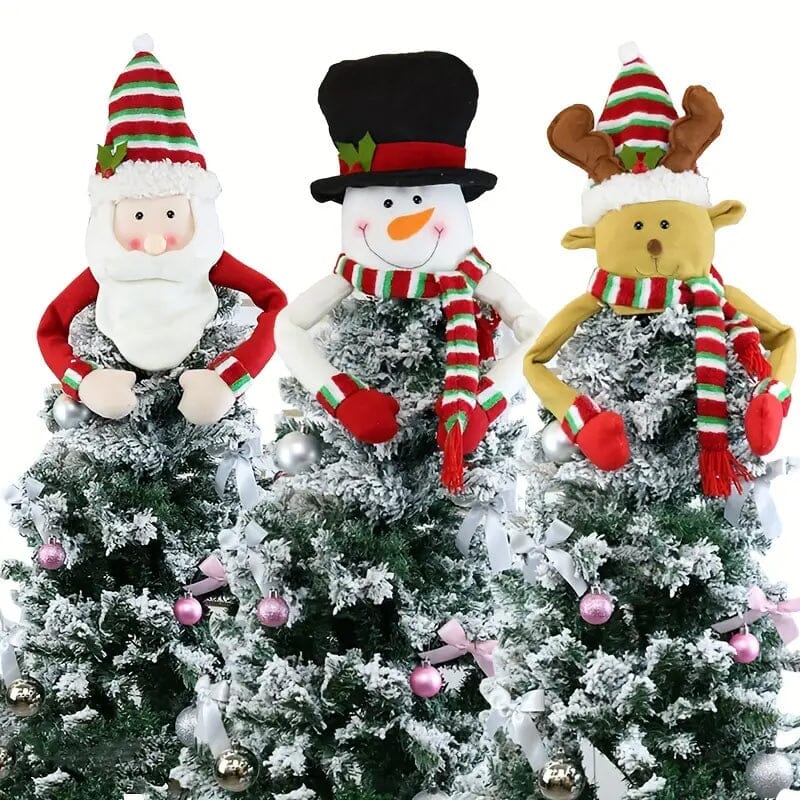 Traditional Wool Festive Christmas Tree Top Star and Snowman Decoration Holiday Decor & Apparel - DailySale