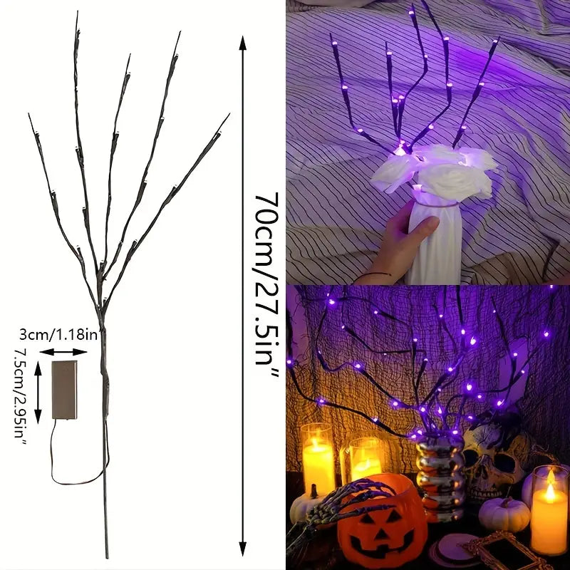 Tree Lamp Decoration Lights, 20 LED Purple Willow Branch Light Holiday Decor & Apparel - DailySale