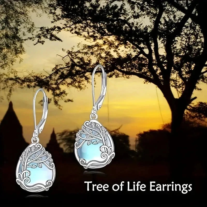 Tree of Life Design S925 Sterling Silver Dangle Earrings Earrings - DailySale