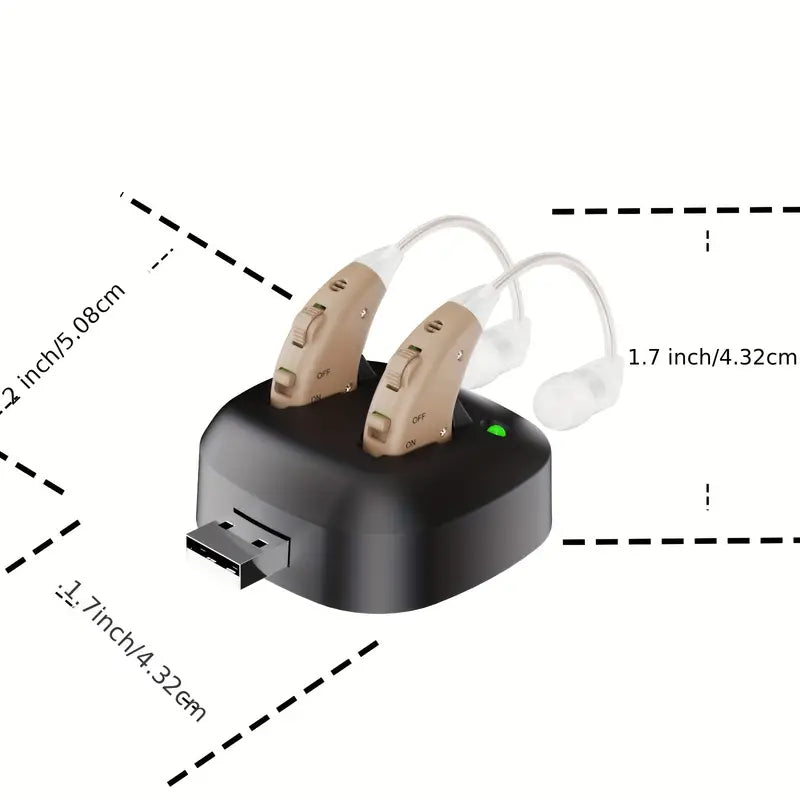 True Hearing Aids (Not Amplifier) for Seniors Rechargeable with Charging Dock Wellness - DailySale