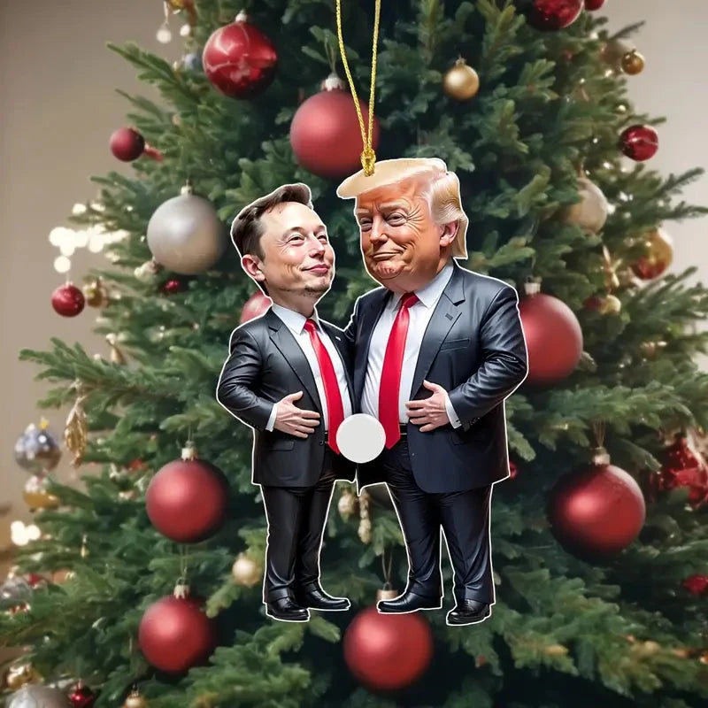 Trump & Musk Acrylic Hanging Ornament Holiday Decor & Apparel - DailySale