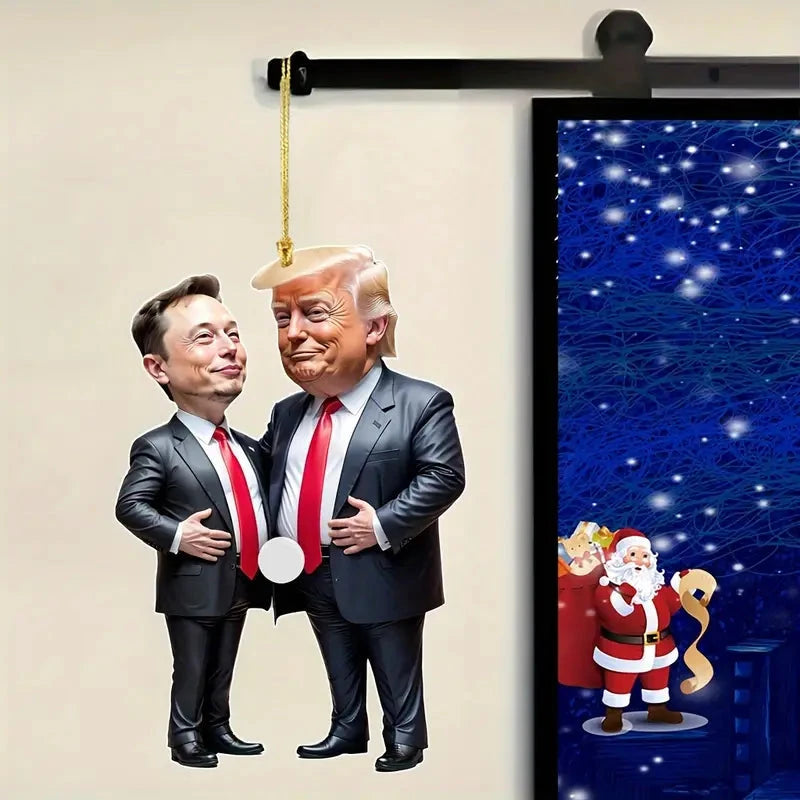 Trump & Musk Acrylic Hanging Ornament Holiday Decor & Apparel - DailySale