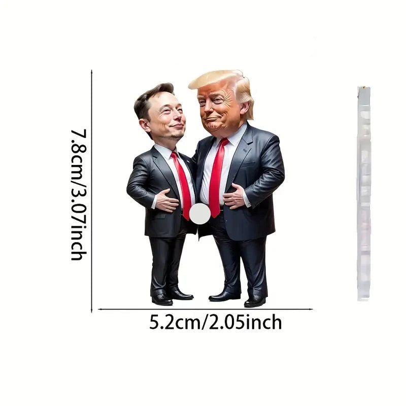 Trump & Musk Acrylic Hanging Ornament Holiday Decor & Apparel - DailySale