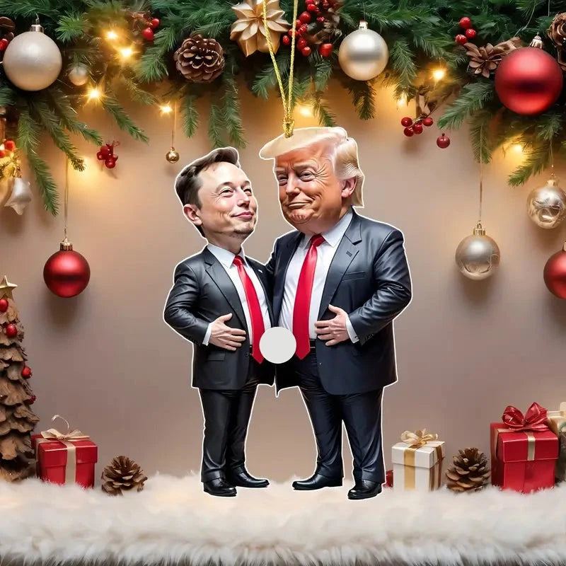 Trump & Musk Acrylic Hanging Ornament Holiday Decor & Apparel - DailySale