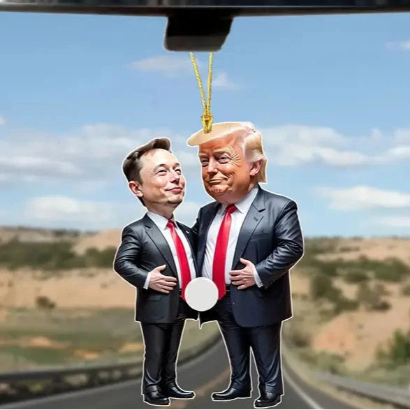 Trump & Musk Acrylic Hanging Ornament Holiday Decor & Apparel - DailySale