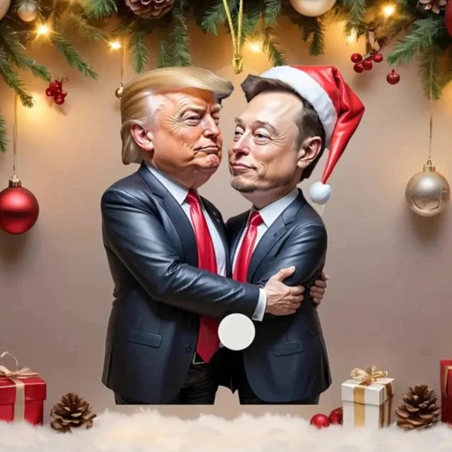 Trump & Musk Photo Acrylic Ornament Versatile Hanging Decor Holiday Decor & Apparel - DailySale