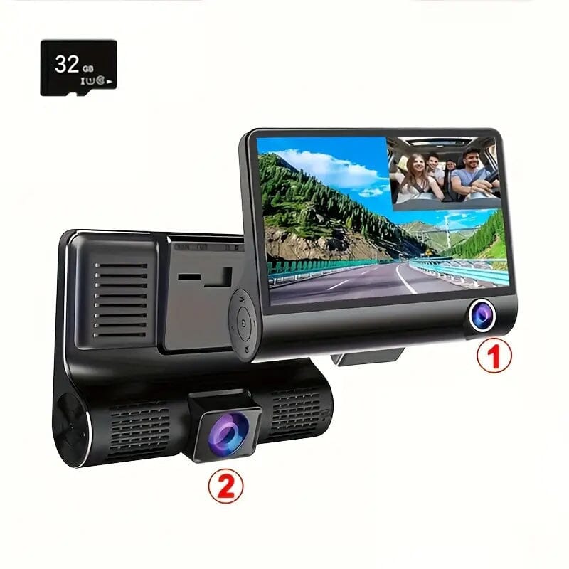 Two-Lens HD Night Vision Driving Recorder with Suction Cup Installation + 32G Card Automotive - DailySale