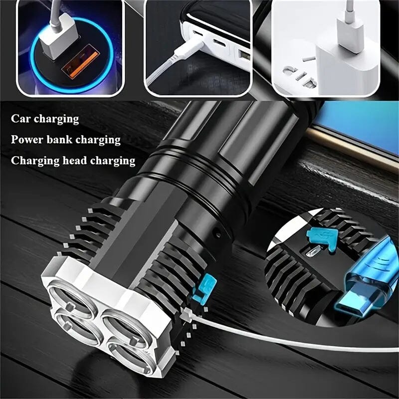 Ultra-Bright USB Rechargeable LED Flashlight Sports & Outdoors - DailySale