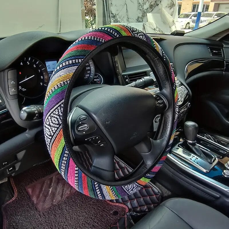 Ultra-Thin Breathable Colorful Hemp Steering Wheel Cover Automotive - DailySale