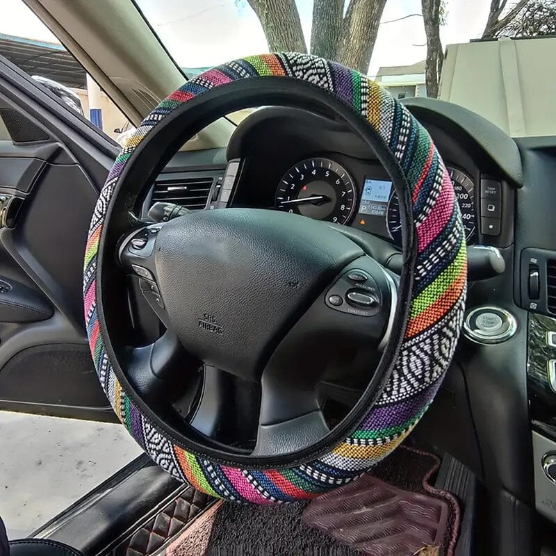 Ultra-Thin Breathable Colorful Hemp Steering Wheel Cover Automotive - DailySale