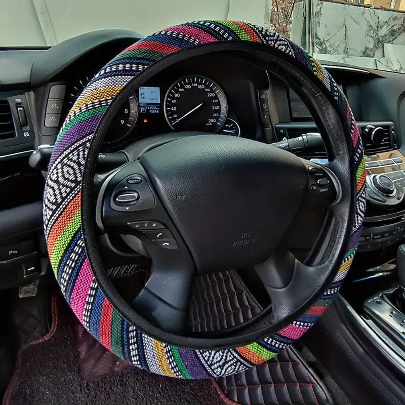 Ultra-Thin Breathable Colorful Hemp Steering Wheel Cover Automotive - DailySale