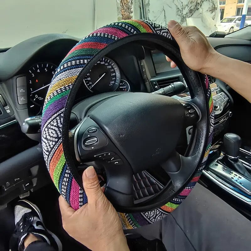 Ultra-Thin Breathable Colorful Hemp Steering Wheel Cover Automotive - DailySale