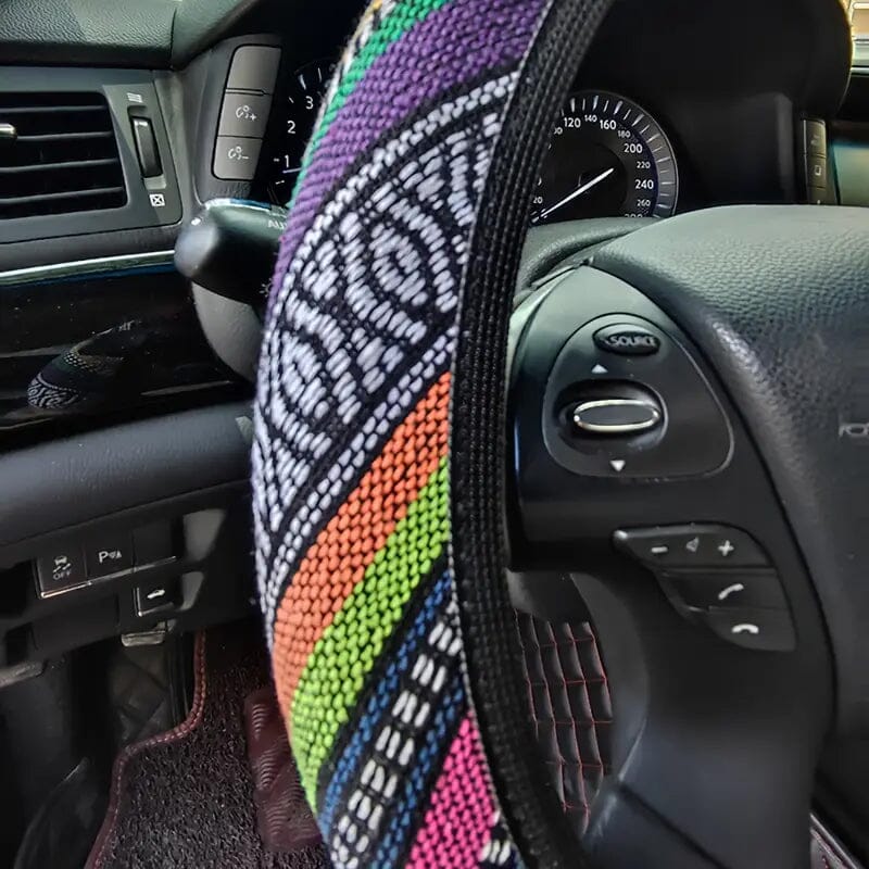 Ultra-Thin Breathable Colorful Hemp Steering Wheel Cover Automotive - DailySale