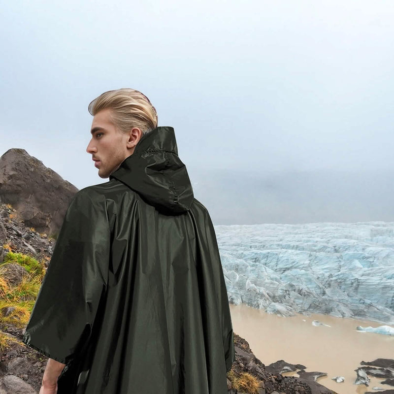 Unisex Hooded Rain Poncho with Pocket Sports & Outdoors - DailySale