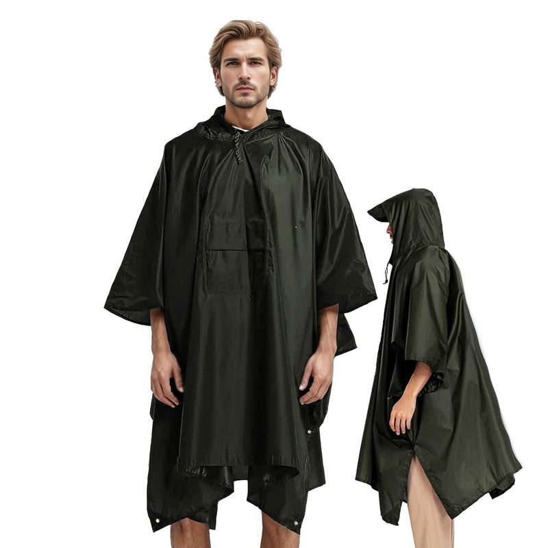 Unisex Hooded Rain Poncho with Pocket Sports & Outdoors - DailySale